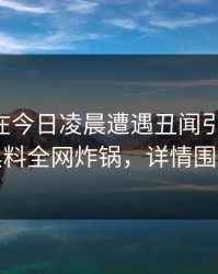 当事人在今日凌晨遭遇丑闻引爆全场，黑料全网炸锅，详情围观