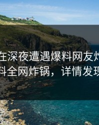 当事人在深夜遭遇爆料网友炸锅，黑料全网炸锅，详情发现