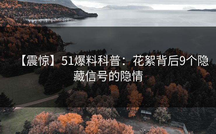 【震惊】51爆料科普：花絮背后9个隐藏信号的隐情